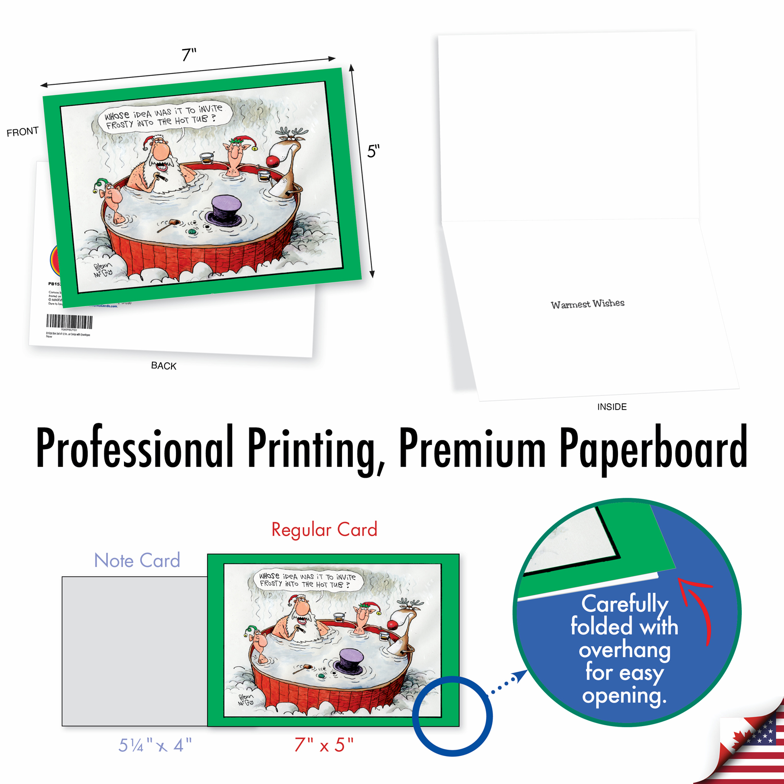 NobleWorks Funny Merry Christmas Boxed Greeting Cards with Envelopes, 6.75" x 1" (12 Count)