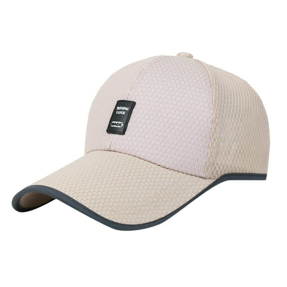 iHPH7 Sun Cap Ball Caps Women Athletic Hat Embroidered Hats Mesh Back Trucker Hats, Beige One Size