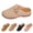 Beige, variant on Women Wedge Mules Clogs Leather Low Heel Sandals Open Toe Dressy Slippers Comfortable Slip-On Summer Metal Buckle Fashion Walking Footwear Beac𝗁 Vacation Vintag𝖾 Outdoor Casual Shoes
