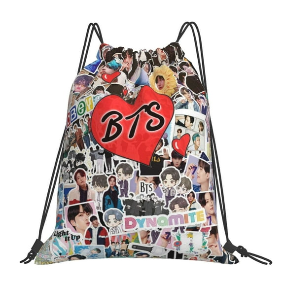 Kpop Bts Drawstring Backpack Sport Gym Bag For Yoga Swimming Gymsack Sport Strap Pack Bag