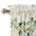 thumbnail image 4 of Eucalyptus Leaf Curtain Valances Set Watercolor Spring Green Leaf Linen Texture Kitchen Curtains 24&nbsp;inch Length Rod Pocket Valance and Tiers 3 Piece Set Small Bedroom Bathroom Laundry Decor, 4 of 9