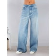 thumbnail image 4 of Pantalones Vaqueros Boyfriend de Pierna para Mujer, de Pierna Recta, de Tiro Bajo, Holgados e Informales. Azul Oscuro L, 4 of 8