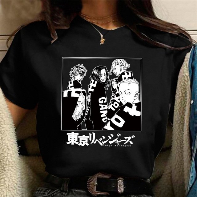 sassyme anime japonés tokyo revengers camiseta kawaii harajuku gráfica unisex tops 90spangjing