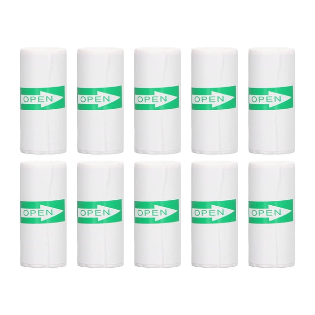 10 Rouleaux Papier Thermique Autocollant Blanc pour Imprimante 57x25mm