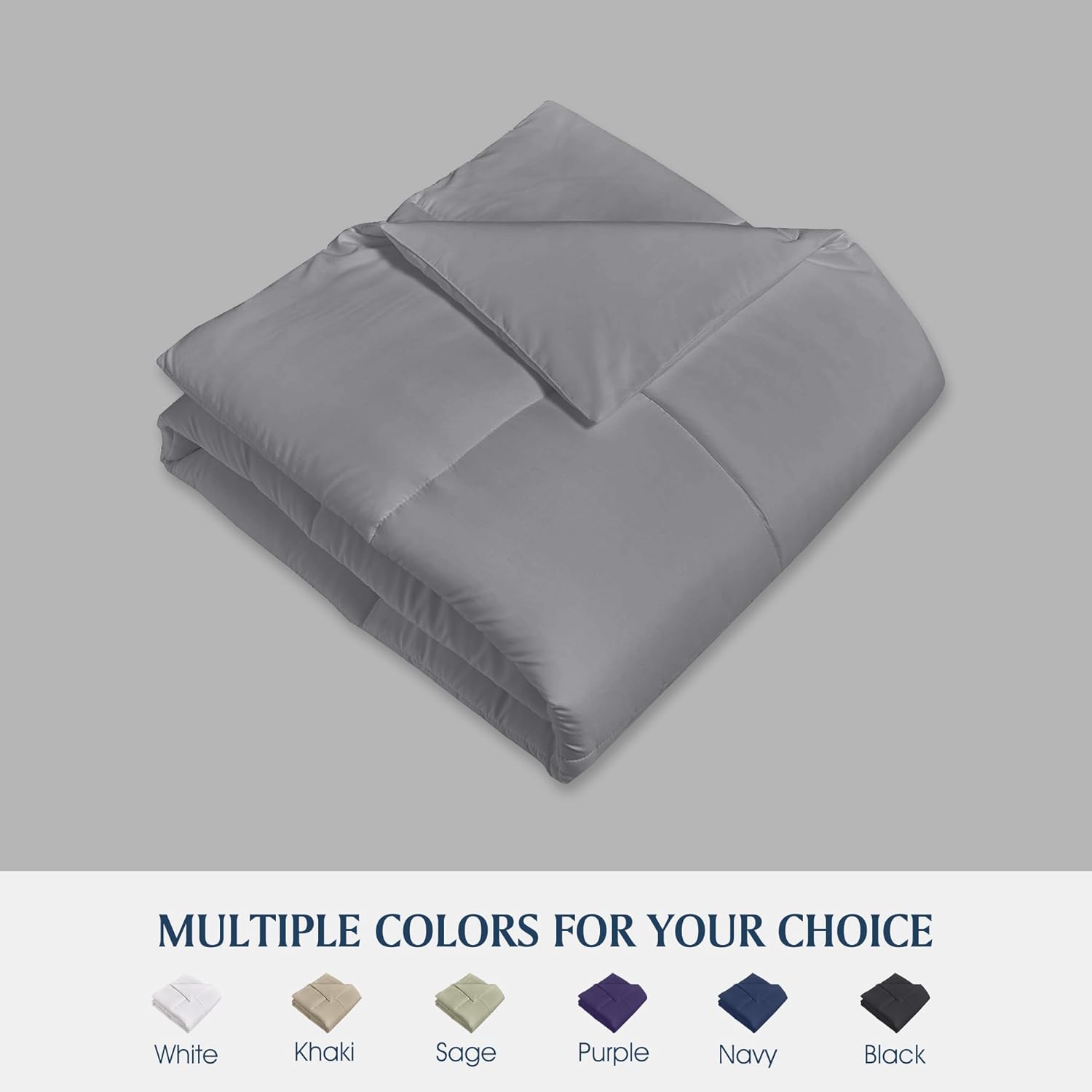 Blue Ridge Home Fashions Down Alternative Quilt Comforter for All Season, Twin, Platinum