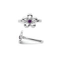 thumbnail image 4 of Gem & Harmony 1/10 Carat (Ctw) Amethyst Flower Ring in Sterling Silver for Women, 4 of 6