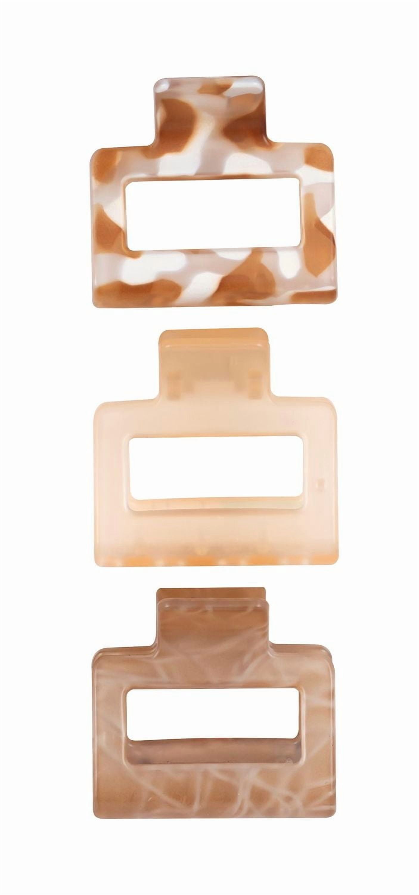 Scunci 3pk Resin Square Claw Clips