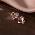 thumbnail image 3 of Solid 925 Sterling Silver Love Heart Clip On Earrings Ear Cuffs for Women Teens Heart Wrap Earrings No Piercing, 3 of 14