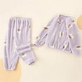 thumbnail image 4 of OSOLU Children Girls Outfit Sets Fall Winter Flannel Soft with Cute Print Long Sleeve Thermal Cozy Loungewear Trendy Travel Clothing Sets, 4 of 4