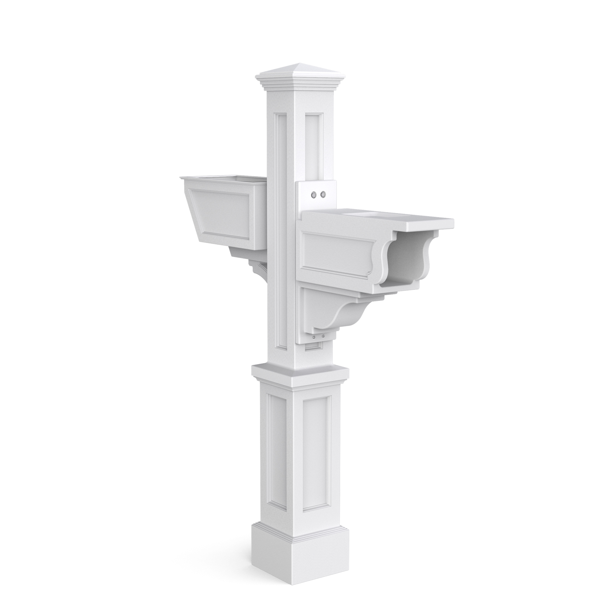 Mayne Signature Plus Mailbox Arm Mount White Plastic Mailbox Post