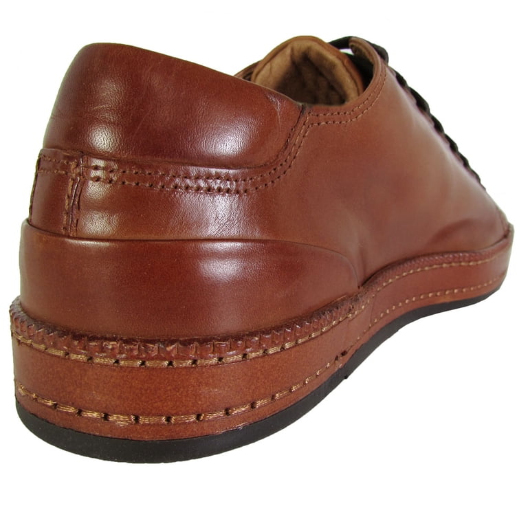 Donald J. Pliner Tan and Brown Leather Oxfords Donald J Pliner Mens Jagar-43 Sneaker Shoes, Tan Burnished  main image 2