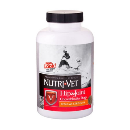 Nutri-Vet Hip & Joint Regular Strength Chewables 120ct - 500mg GS, 100mg CS, 10 mg
