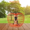 thumbnail image 4 of Demi Bonn 16" Metal Hanging Bird Feeder with Cage and 4 Metal Ports, Squirrel-proof Wild Bird Feeder for Outdoors, Orange, 4 of 9