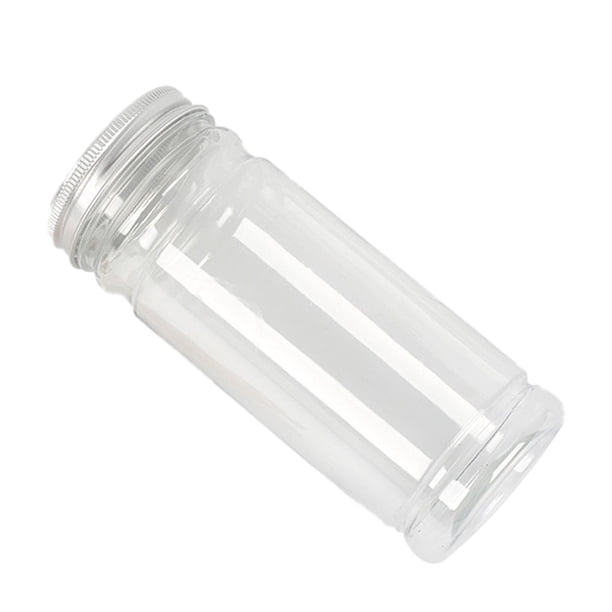 Cateissary Botellas Mason Jar Recipiente de plástico transparente Soporte de almacenamiento Sello de lápiz Galleta seca Organizador de galletas Almacenamiento y organización del hogar