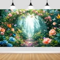 thumbnail image 4 of Enchanted Forest Backdrop Fairy Tale Wonderland Garden Woodland Butterfly Photography Background Girl Kids Birthday Decor Party Decorations Photo Booth Studio Props 7X5, 4 of 5