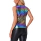thumbnail image 3 of INSPIRAR CHIC Top de Tirantes Metálico para Mujeres Fiesta de Halloween Brillante Sparkly Holográfico Cami Top XS Multicolor, 3 of 4