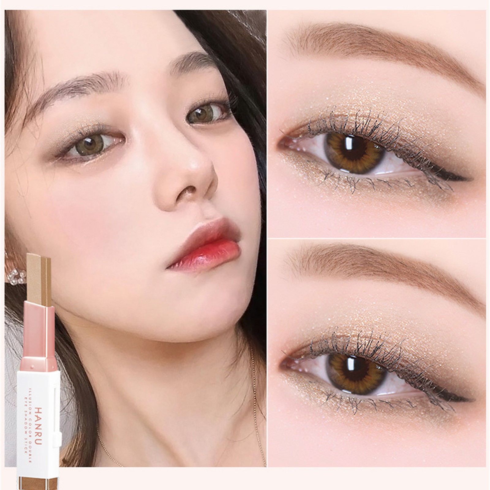 Huachen Glitter Gradient Eye Shadow Stick TwoColor Eye Shadow Stick