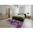 thumbnail image 5 of Ahgly Company Machine Washable Indoor Rectangle Abstract Plum Purple Area Rugs, 7' x 10', 5 of 7