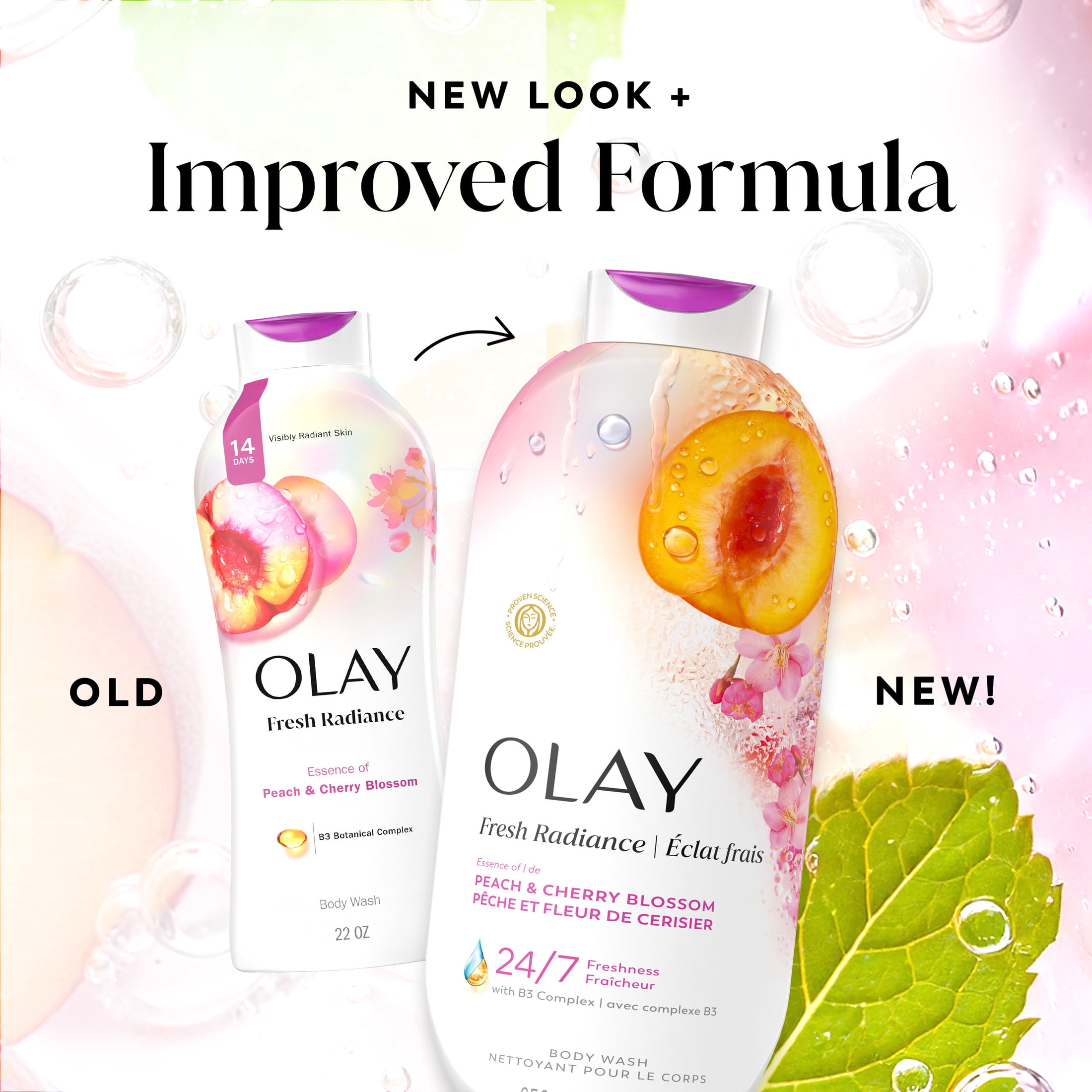 Olay Fresh Radiance Body Wash with Essence of Peach and Cher