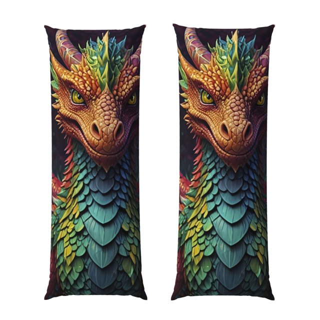 Fotbe Whimsical Dragon Color Cool Funda para Almohada Corporal con Diseño, Funda de Microfibra Ultrasuave de 20x54 Pulgadas, Ropa de Cama Elegante