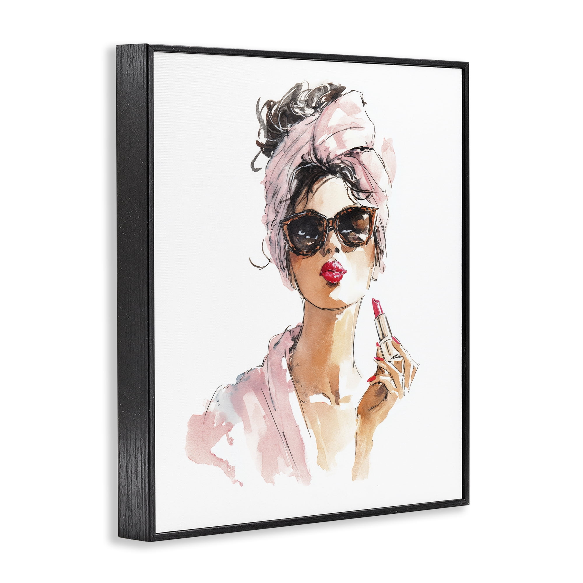 Stupell Industries Velour Secrets Lipstick Black Framed Giclee Art, design by Svetlana Aleynikova