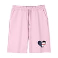 thumbnail image 5 of Pink Kids 4th of July Outfit Patriotic American Flag Heart T-Shirt & Shorts Set,Size 11 T, 5 of 9