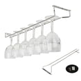 thumbnail image 3 of Yuarrent Sola debajo del gabinete Stemware Rack Barra de cocina Alambre de acero inoxidable Soporte para colgar copas de vino Almacenamiento y organización del hogar 55cm Yuarrent HA0679-03B, 3 of 6