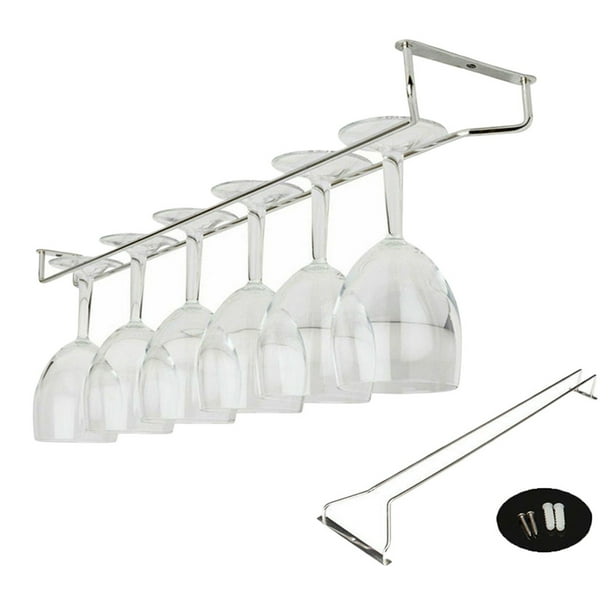 Bearachild Sola debajo del gabinete Stemware Rack Barra de cocina Alambre de acero inoxidable Soporte para colgar copas de vino Type4 NO4 Bearachild HA0679-03B