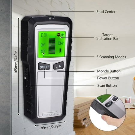 

Kohagoki Stud Finder Wall Scanner - 5 in 1 Electronic Stud Sensor Beam Joist Finder Wall Detector Edge Center Finding with LCD Display for Wood AC Wire Metal Studs Cable Joist Detection