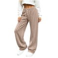 thumbnail image 2 of Lolmot Wide Leg Lounge Pants Women Fashion Ribbed Knit Loose Fit Sweat Pants with Drawstring Stretch Autumn Pajama Pants, 2 of 9