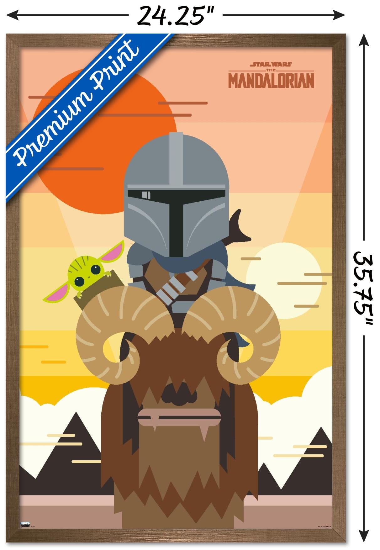 Star Wars: The Mandalorian - Geo Pop Sunset Wall Poster, 22.375" x 34", Framed