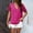 Hot Pink, variant on Otvok Womens Summer V-Neck Tops Solid Color Casual Mesh Jacquard Short-Sleeve Shirt