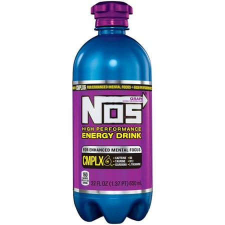 NOS Grape High Performance Energy Drink, 22 fl oz ...
