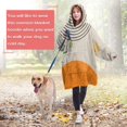 thumbnail image 4 of Wearable Oversized Blanket,Orange Boho Geometric and Plant Pattern Wearable Blanket Hoodie for Adults,Cozy Hooded Blankets with Super Pockets,Super Warm Fuzzy Pullover for Women & Men, 4 of 6