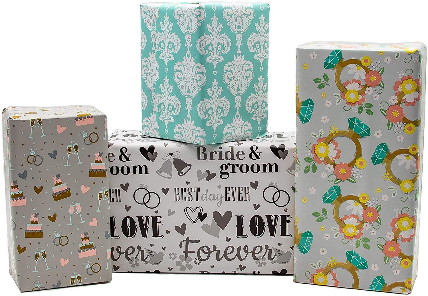 Valentine 80gsm printed heart custom wrapping paper gift larger B-THERE Wedding Gift Wrap Wrapping Paper for Women, Men, Party, Adults