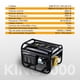 thumbnail image 3 of Generador Planta Luz Gasolina Portatil Kingsman 3000W 7.5h.p 110/220v amarillo, 3 of 7