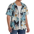 thumbnail image 4 of Honeii 's Butterflys for men's short-sleeved button-up collared shirt featuring a pocket, perfect for beach vacations, and travel adventures., 4 of 5