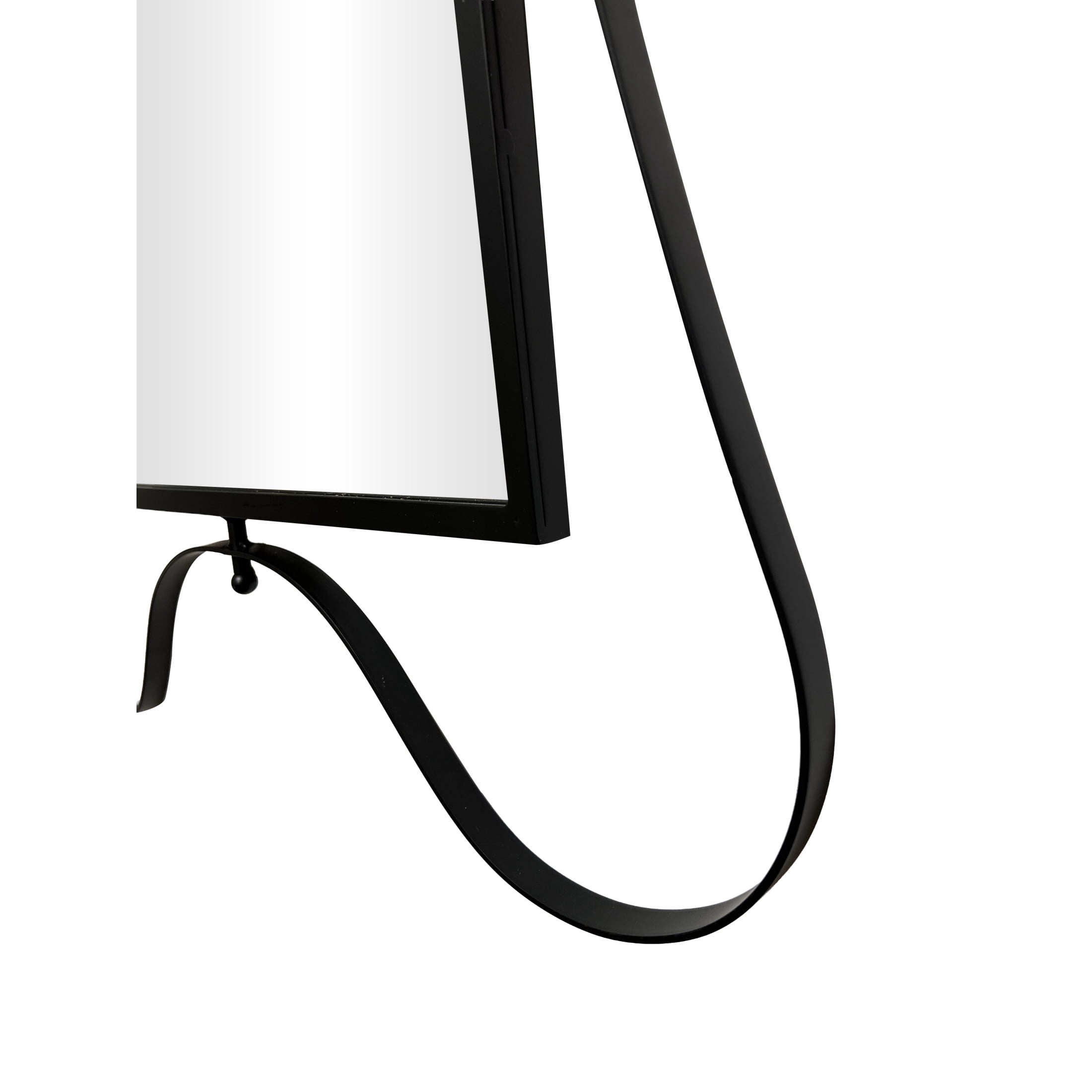DecMode 50" x 31" Black Wall Mirror with Rounded Edges