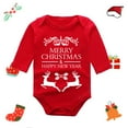 thumbnail image 5 of My First Baby Christmas Pajamas Boys Long Sleeve Cartoon Letter Print Romper Bodysuit Fall Clothes,Christmas Onesie Baby(Size:9-12 Months), 5 of 5