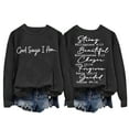 thumbnail image 2 of Christian Sweatshirts for Women 2025 God Says I Am Bible Verse Sweatshirt Long Sleeve Crewneck Pullover Tops, 2 of 8