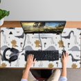 thumbnail image 4 of Long Mouse Pads for Desk,Gray Brown Dinosaurs Palms Pattern Desk Mats on Top Of Desks, Desk Mouse Pad Extra Large with 3mm Non-Slip Base and Stitched Edge for Gaming,Office,Work,Home 47.3"x23.6", 4 of 6