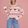 thumbnail image 5 of VISALY Love Heart Sweater Heart Sweater with Bow Patterned Sweater Pullover Sweaters Business Casual Sweaters Business Casual Sweater Fitted Sweaters Light Weight Sweater White Xl, 5 of 5