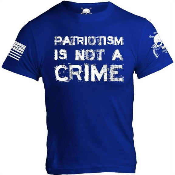 Patriotism Is Not A Crime Mens T-Shirt - American Warrior Collection Small Blue