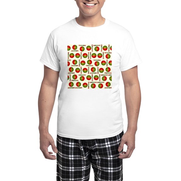 CafePress - Portugal Flag Pattern Pajamas - Men's Light Loose Fit Cotton Pajama Set