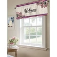thumbnail image 6 of Red Blue Daisy Curtain Valances for Windows, 4th of July Welcome Plaid Farmhouse Kitchen Valance Window Treatment, Light Filtering Block Curtains for Bathroom/Bedroom/Living Room 60'' x 18'', 6 of 9