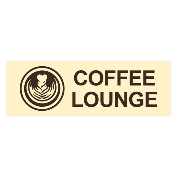 Basic Coffee Lounge Sign (Ivory/Dark Brown) - Large