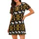 thumbnail image 1 of Balery traditional Elephant Camisón de manga corta con cuello redondo para mujer, cómodo y elegante., 1 of 6