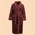 thumbnail image 6 of Oksale Plush Towel Robe for Women Trendy Shawl Collar Bathrobe with Pockets Plus Size Comfy Long Sleeve Midi Robes with Belt Ultra Soft Warm Winter Loungewear Wine XL, 6 of 9