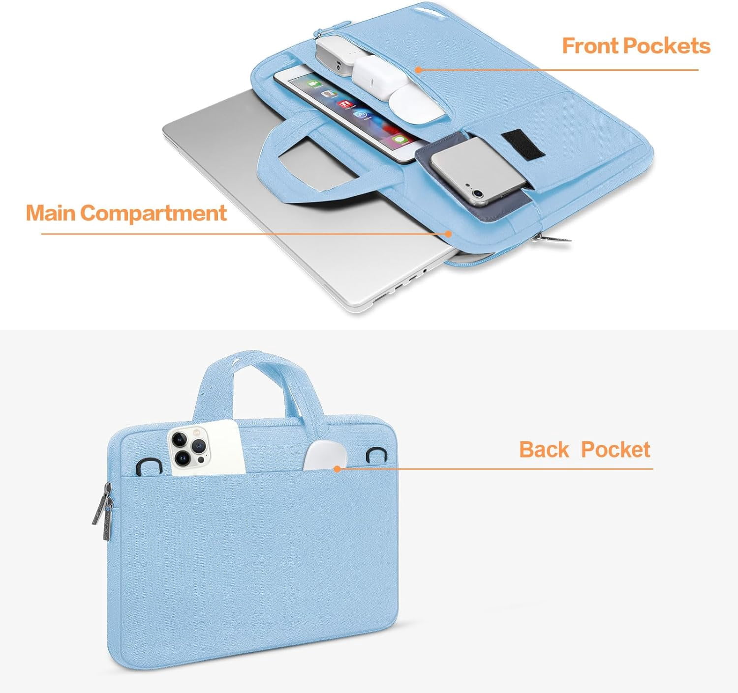 MOSISO 13.3" Laptop Shoulder Bag Travel Business School Polyester Notebook Messenger Briefcase Sleeve Case Computer Handbag for MacBook/Dell/HP/Surface/Lenovo/Acer/Asus,