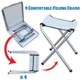 thumbnail image 2 of Sunrise Foldable, Adjustable Camping, Picnic Table, with 4 Chairs, for Outdoor or Indoor Use, White Color, 2 of 11